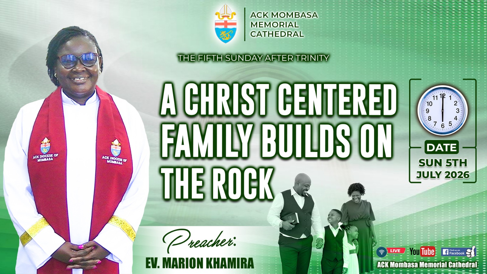 SERVICE SERMON: A CHRIST CENTERED FAMILY BUILDS ON THE ROCK